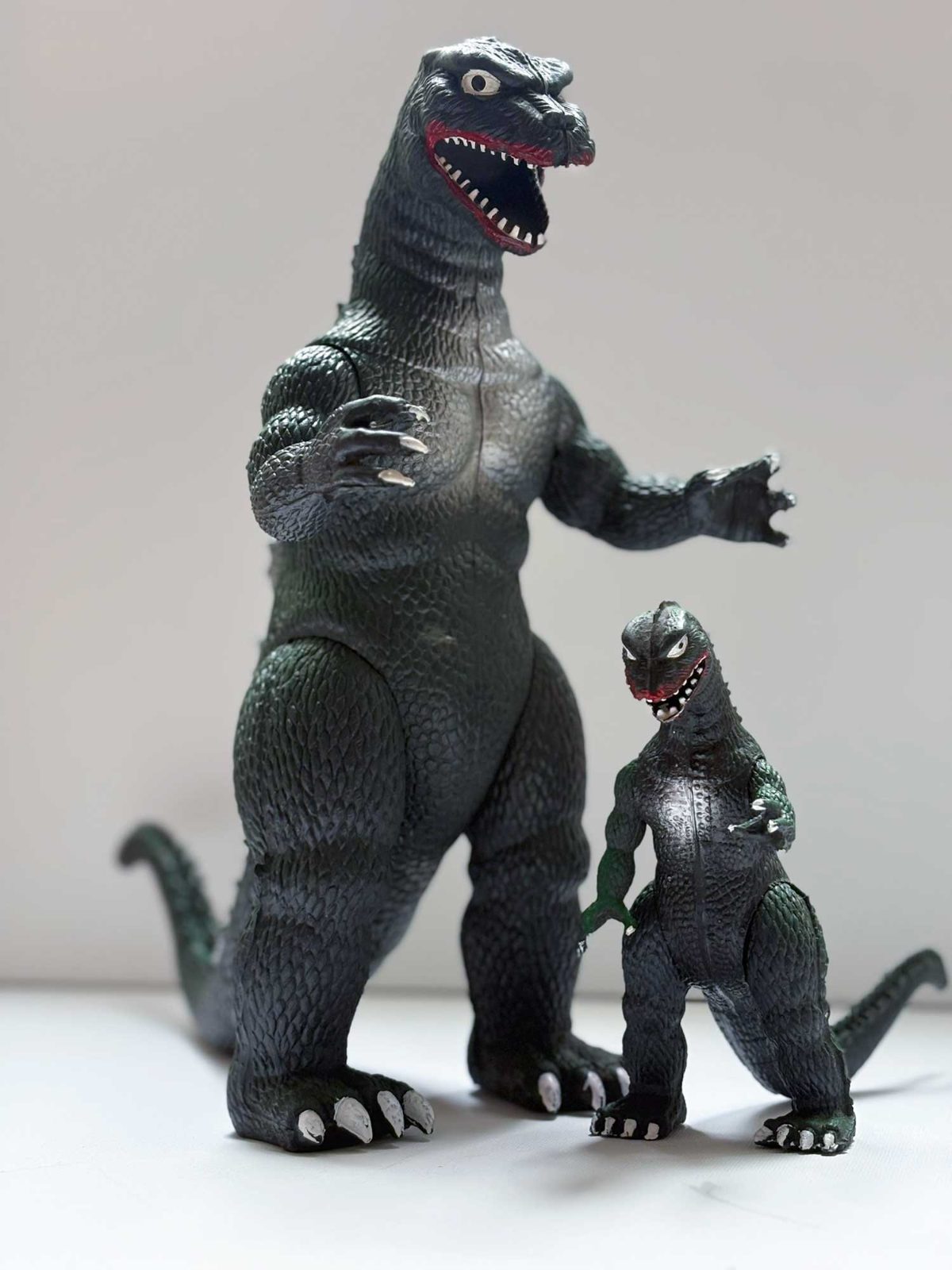Imperial Toy Godzilla Large and Small Figure Set 1985 Vintage